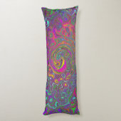 ホットピトリップ（幻覚体験）のようなンク抽象芸術レトロ液スワール ボディピロー (裏面 (縦))