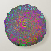 ホットピトリップ(幻覚体験)のようなンク抽象芸術レトロ液スワール ラウンドクッション (裏面)