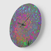 ホットピトリップ(幻覚体験)のようなンク抽象芸術レトロ液スワール ラージ壁時計 (傾斜)