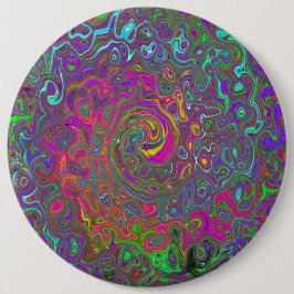 ホットピトリップ（幻覚体験）のようなンク抽象芸術レトロ液スワール 缶バッジ