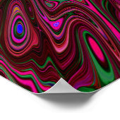 ホットピトリップ（幻覚体験）のようなンク、赤と青の抽象芸術蝶 ポスター (角)