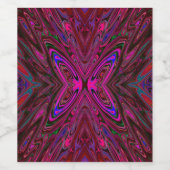 ホットピトリップ（幻覚体験）のようなンク、赤と青の抽象芸術蝶 ワインラベル (シングルラベル)