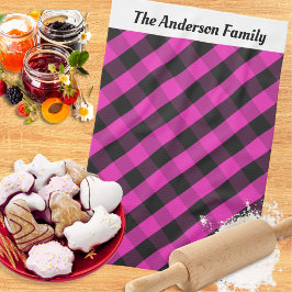 ホットピパーソナライズされたックバッファロープレイドチェックパターン キッチンタオル