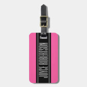 ホットピパーソナライズされたッストライプのク旅行荷物タグ ラゲッジタグ (正面縦)