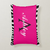 ホットピパーソナライズされたンクとゼブラ アクセントクッション (正面(垂直))