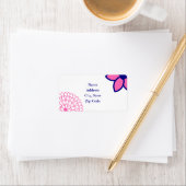 ホットピパーソナライズされたンクとネイビーブルーのモダンフローラ ラベル (インサイチュ)