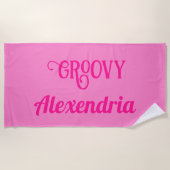 ホットピパーソナライズされたンク ビーチタオル (正面)