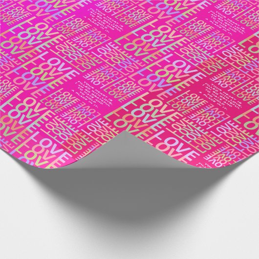 ホットピパーソナライズされたンク「LOVE」タイポグラフィ ラッピングペーパー (角)
