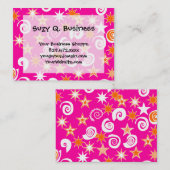 ホットピファンキーンクのオレンジ色の星が渦巻くおもしろいパターン 名刺 (正面/裏面)
