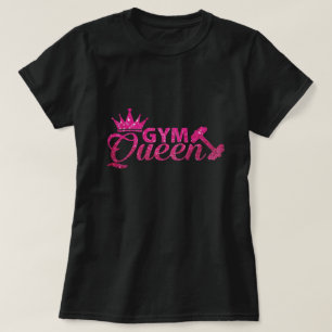 ホットピファンキーンクフェイクグリッタージム女王文字 Tシャツ