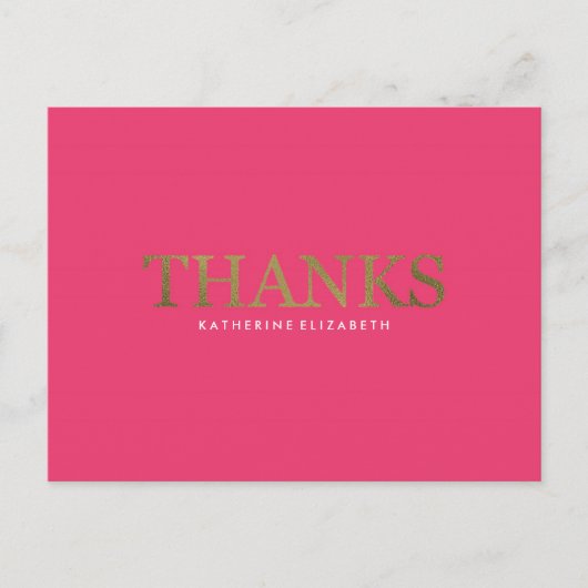 ホットピフェイクンクのゴールドフォイル – フラットサンキューカード ポストカード (正面)