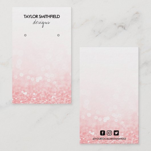 ホットピフェイクンクグリッターイヤリングディスプレイ 名刺 (正面/裏面)