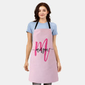 ホットピミニマルンク型モダンモノグラム エプロン (着用した状態)