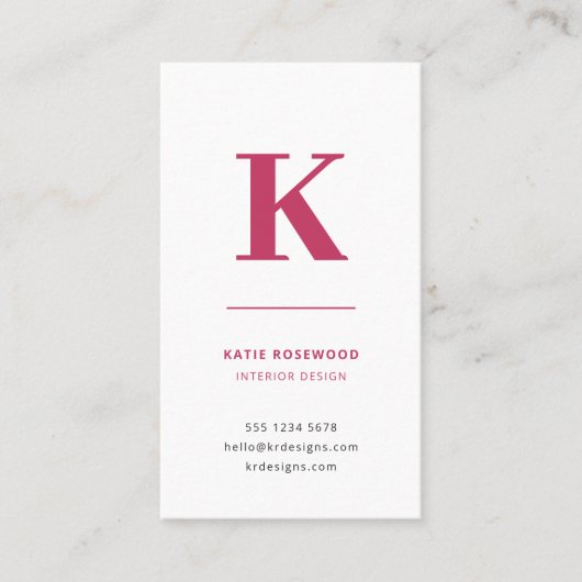 ホットピミニマルンク型モダンモノグラム 名刺 (正面)