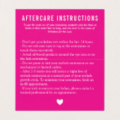 ホットピミニマルンクYourロゴLash Artist After Care B 名刺 (内部フラット)