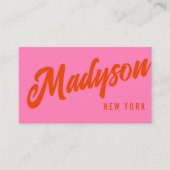 ホットピモダンッはっきりしたクレッドスクリプトタイポグラフィ 名刺 (正面)