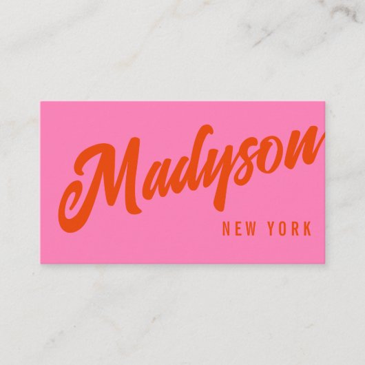 ホットピモダンッはっきりしたクレッドスクリプトタイポグラフィ 名刺 (正面)