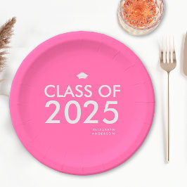 ホットピモダンッはっきりしたク卒業式パーティー ペーパープレート