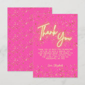 ホットピモダンッガーリークネオングローありがとうスクリプト サンキューカード (正面/裏面)