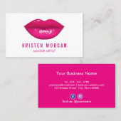 ホットピモダンックリップファッションメイクアップアーティスト 名刺 (正面/裏面)