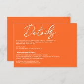 ホットピモダンンクとオレンジのエンク結婚ロージャカード 出欠カード (正面/裏面)