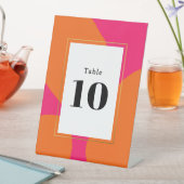 ホットピモダンンクとオレンジの抽象芸術テーブル番号 台座サイン (インサイチュ)