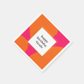 ホットピモダンンクとオレンジの抽象芸術誕生日パーティー スタンダードカクテルナプキン (角)