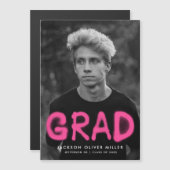 ホットピモダンンクのスプレー絵を描写真の卒業 マグネット招待状 (正面/裏面)