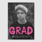 ホットピモダンンクのスプレー絵を描写真の卒業 マグネット招待状 (正面)