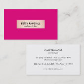 ホットピモダンンクバラ金ゴールドプラーク美しいサロン 名刺 (正面/裏面)