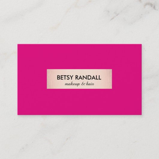 ホットピモダンンクバラ金ゴールドプラーク美しいサロン 名刺 (正面)