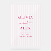 ホットピモダンンクパーソナライズされたウェルカム結婚ズ アクリルサイン (正面)