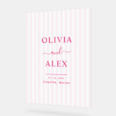 ホットピモダンンクパーソナライズされたウェルカム結婚ズ アクリルサイン (傾斜)