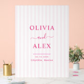 ホットピモダンンクパーソナライズされたウェルカム結婚ズ アクリルサイン (ウェディング)