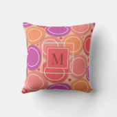 ホットピモダンンクパープル抽象芸術サークルモノグラム クッション (裏面)
