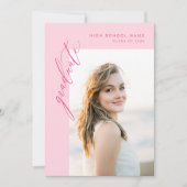 ホットピモダンンク写真の卒業発表 招待状 (正面)