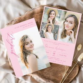 ホットピモダンンク写真卒業パーティー 招待状