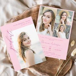 ホットピモダンンク写真卒業パーティー 招待状