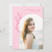 ホットピモダンンク写真卒業パーティー 招待状 (正面)