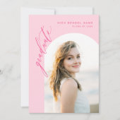 ホットピモダンンク写真卒業パーティー 招待状 (正面)