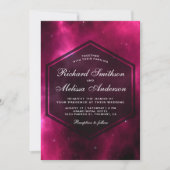 ホットピモダンンク宇宙銀河系結婚式招待状 招待状 (正面)