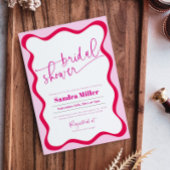 ホットピモダンンク波縁どブライダルシャワー 招待状