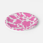 ホットピモダンンク牛の肌のテクスチャーアニマルプリント ペーパープレート (アングル)