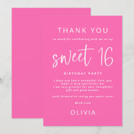 ホットピモダンンク甘い16誕生日パーティーありがとう カード