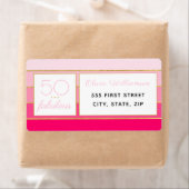 ホットピモダンンク&金ゴールド50と素晴らしい誕生日 ラベル (インサイチュ)