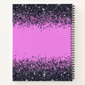 ホットピモノグラムのンクの名前ブラックグリッター | ノートブック (裏面)