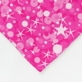 ホットピモノグラムのンクグリッターパターン フリースブランケット (角)