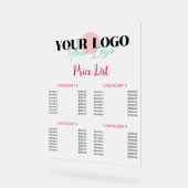 ホットピンクあなたのロゴサロン価格表 アクリルサイン (傾斜)