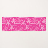 ホットピンクあなたの名前を追加パームツリー ヨガマット (裏面(横))