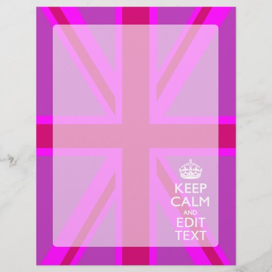 ホットピンクあなたの穏保やかな編集文字ユニオンジャック (正面)